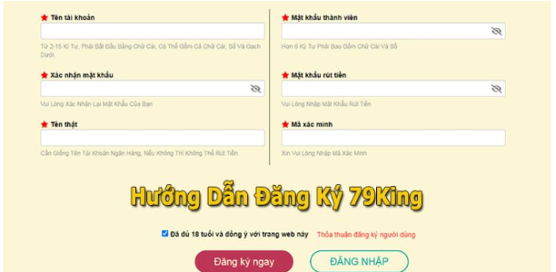 Làm sao để có thể Đăng ký 79king trên điện thoại?